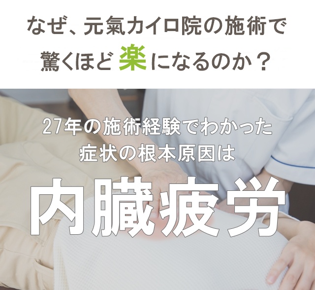 症状の根本原因は内臓疲労
