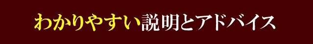 わかりやすい説明とアドバイス
