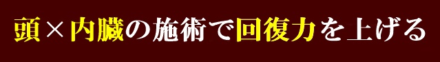 頭と内臓の施術で回復力を上げる